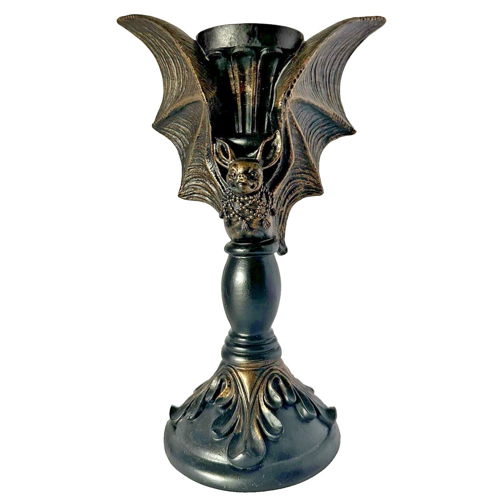 Vampire Bat Candle Holder Antiqued Gothic Halloween Dark Academia Decor New